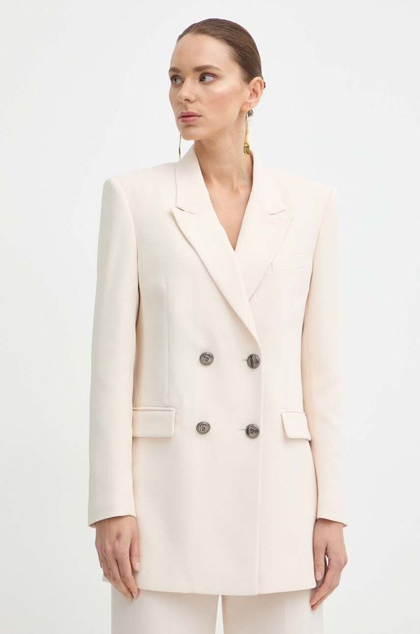 Elisabetta Franchi Sako Elisabetta Franchi boja: bež, jednoredno zakopčavanje, bez uzorka, GI09542E2