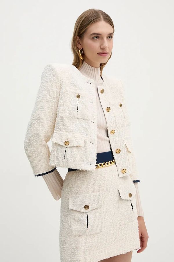 Elisabetta Franchi Sako Elisabetta Franchi boja: bež, jednoredno zakopčavanje, bez uzorka, GI10847E2