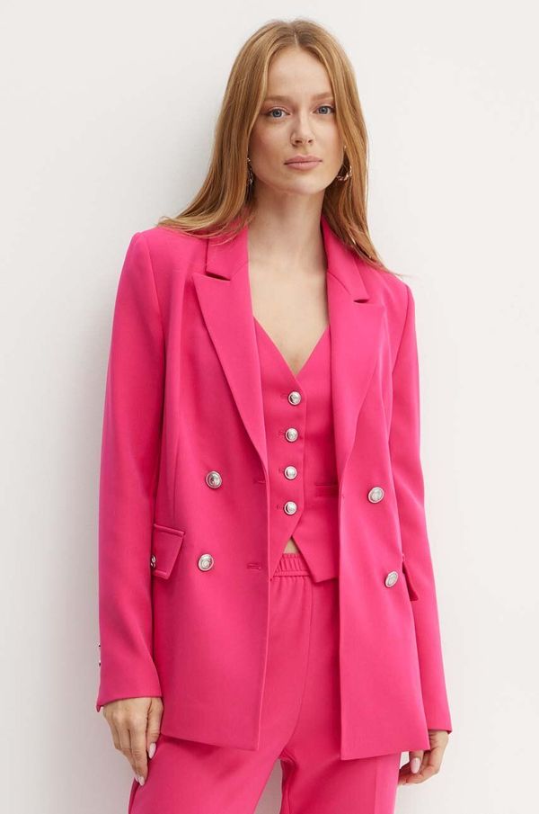 Guess Sako Guess FIONA boja: ružičasta, dvoredno zakopčavanje, bez uzorka, W4YN54 WFWX2