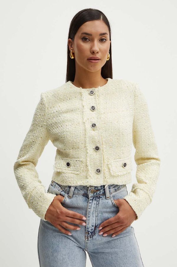 Guess Sako Guess SOFIA boja: žuta, jednoredno zakopčavanje, s uzorkom, W4YN70 WGAO2