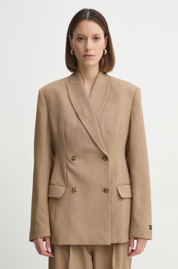 Herskind Sako Herskind Laila boja: smeđa, dvoredno zakopčavanje, bez uzorka, 5411177