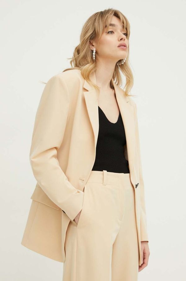 Hugo Sako HUGO boja: bež, oversize, bez uzorka