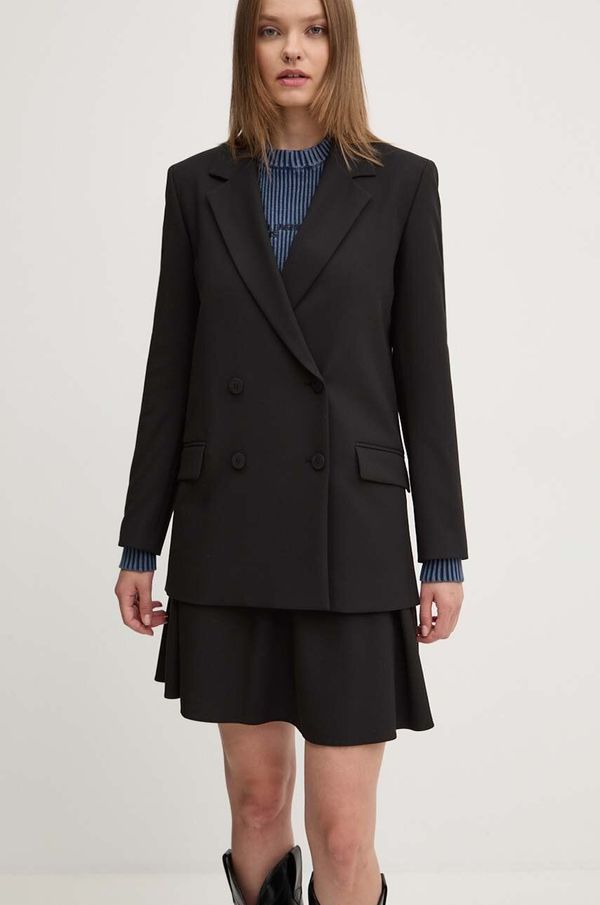 Hugo Sako HUGO boja: crna, dvoredno zakopčavanje, bez uzorka, 50482092