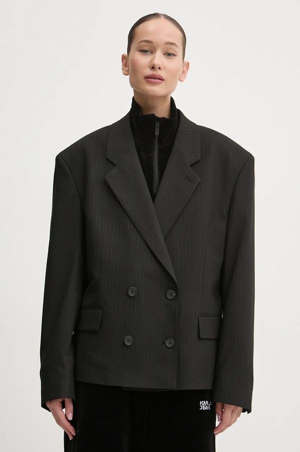 Hugo Sako HUGO boja: crna, oversize, s uzorkom, 50525959