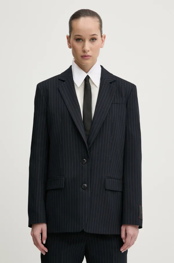 HUGO Sako HUGO boja: tamno plava, jednoredno zakopčavanje, s uzorkom, 50533842