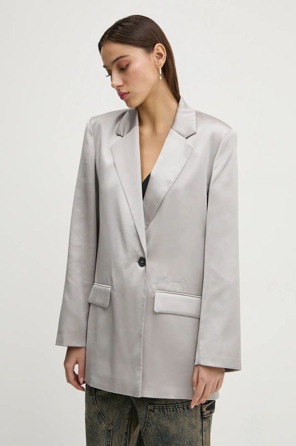 Karl Lagerfeld Jeans Sako Karl Lagerfeld Jeans boja: siva, dvoredno zakopčavanje, bez uzorka, A1W14041