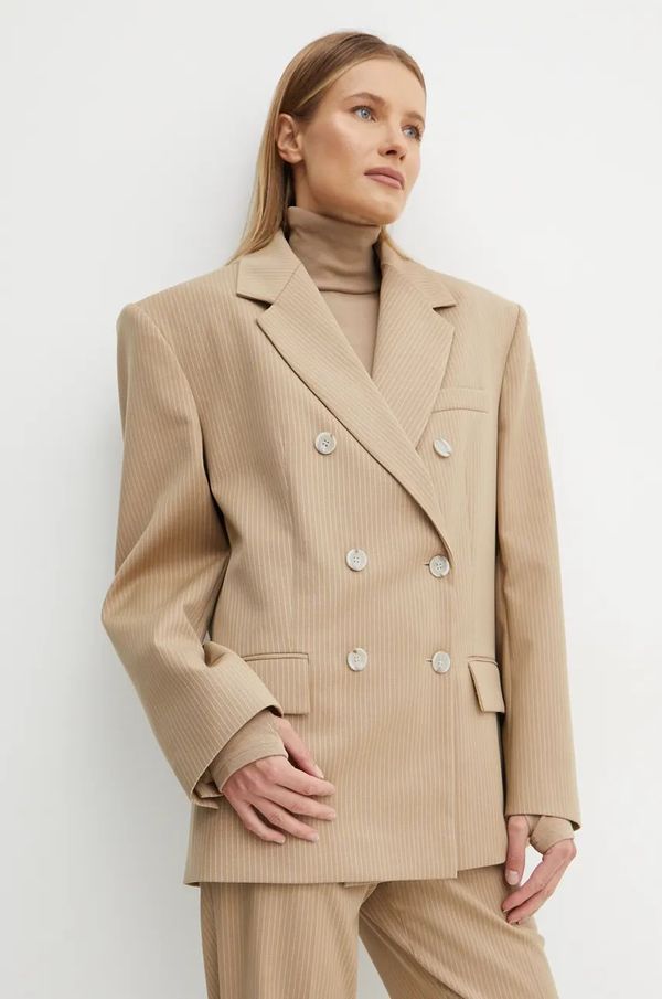 La Mania Sako La Mania DEXA boja: bež, oversize, s uzorkom, DEXA