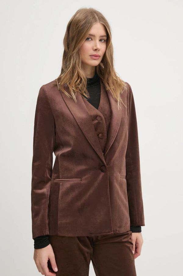 La Petite Française Sako La Petite Française boja: smeđa, jednoredno zakopčavanje, bez uzorka, PFVACARME