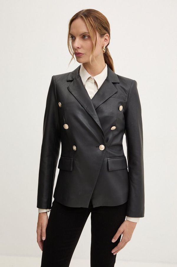 Marciano Guess Sako Marciano Guess PAMELA boja: crna, dvoredno zakopčavanje, bez uzorka, 4YGN14 7114A