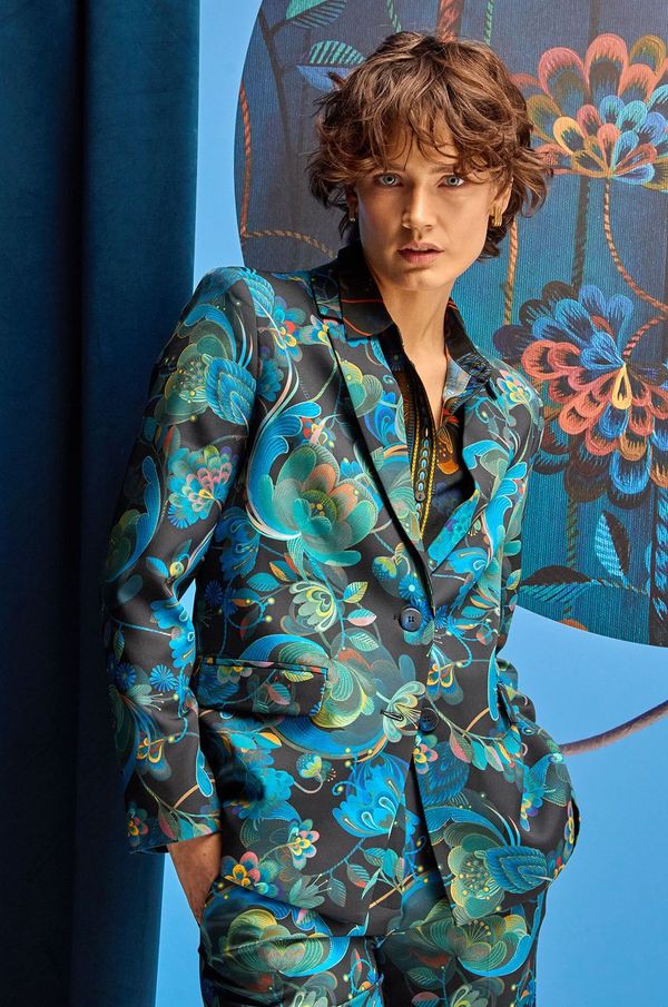 Medicine Sako Medicine za žene, boja: crna, jednoredno zakopčavanje, s uzorkom