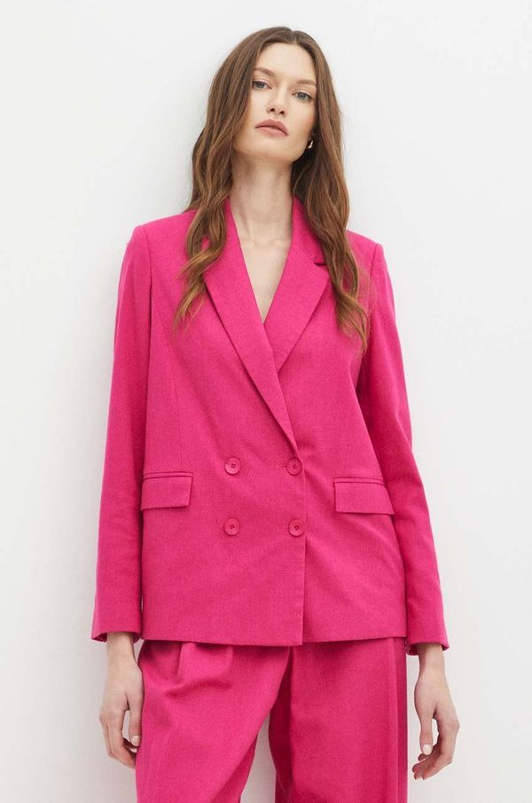 Medicine Sako Medicine za žene, boja: ružičasta, dvoredno zakopčavanje, bez uzorka