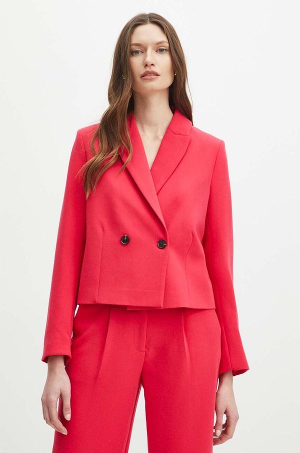 Medicine Sako Medicine za žene, boja: ružičasta, dvoredno zakopčavanje, bez uzorka