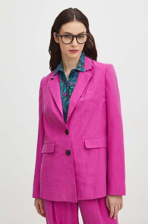 Medicine Sako Medicine za žene, boja: ružičasta, jednoredno zakopčavanje, bez uzorka