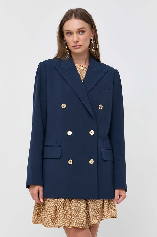 MICHAEL Michael Kors Sako MICHAEL Michael Kors boja: tamno plava, dvoredno zakopčavanje, bez uzorka
