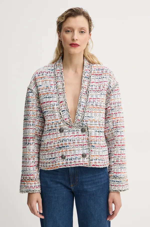 MUNTHE Sako MUNTHE FLINT boja: bijela, dvoredno zakopčavanje, s uzorkom, 251152825102