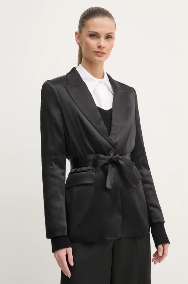 OUI Sako OUI boja: crna, jednoredno zakopčavanje, bez uzorka, 89070