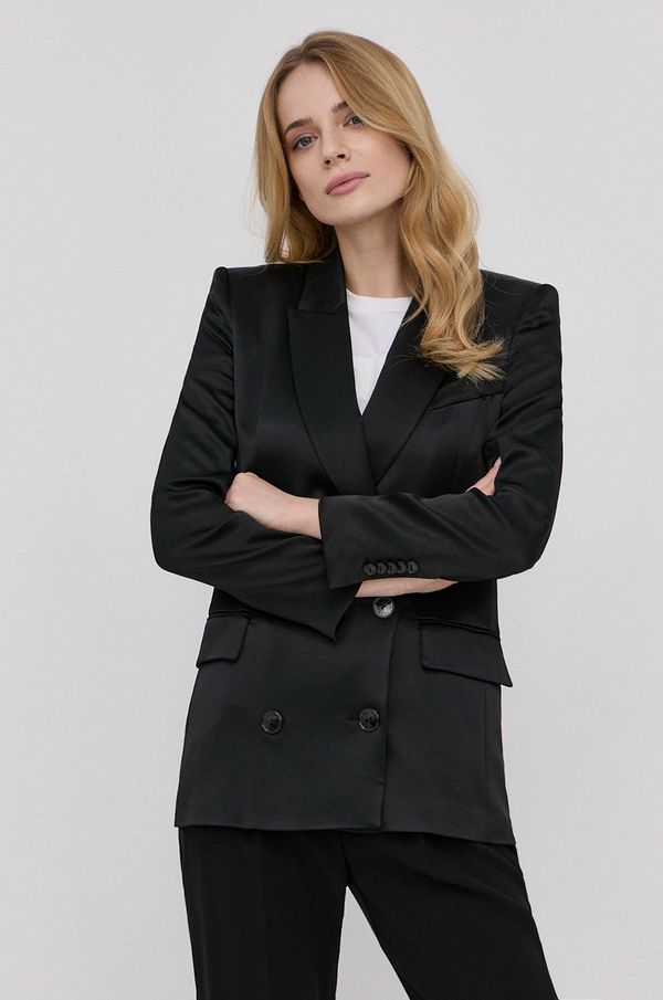 Patrizia Pepe Sako Patrizia Pepe boja: crna, dvoredno zakopčavanje, bez uzorka