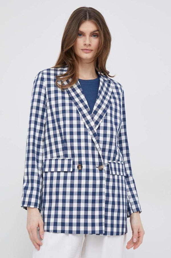 Pepe Jeans Sako Pepe Jeans Sandra boja: tamno plava, dvoredno zakopčavanje, s uzorkom