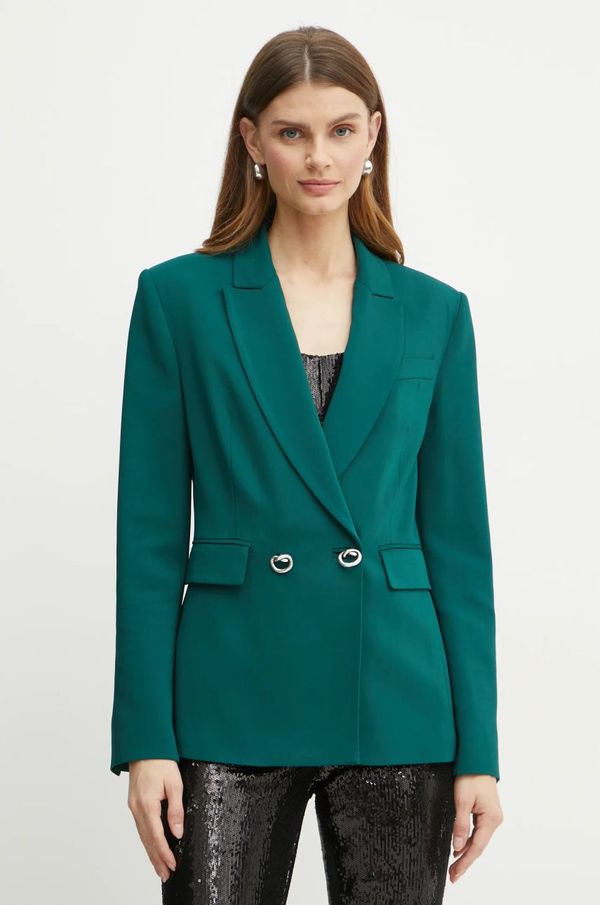 Pinko Sako Pinko boja: zelena, dvoredno zakopčavanje, bez uzorka, 103890 A21H