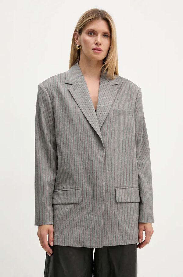 Remain Sako Remain Herringbone Blazer boja: siva, oversize, s uzorkom, 5018723038