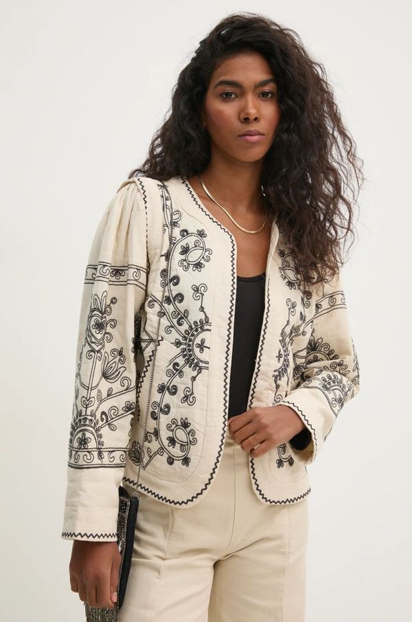 Hoss Intropia Sako s dodatkom lana Hoss Intropia boja: bež, bez zakopčavanja, 5478075