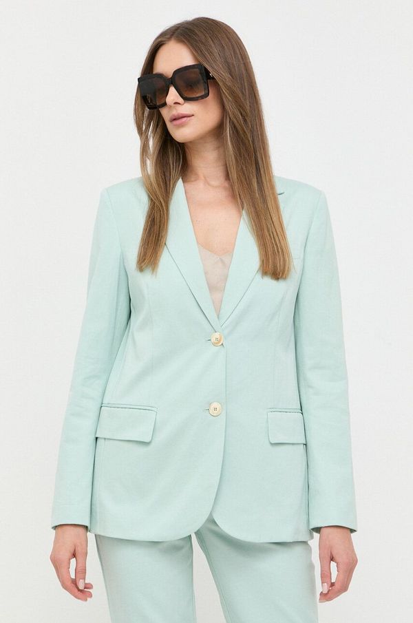Twinset Sako s dodatkom lana Twinset boja: zelena, jednoredno zakopčavanje, bez uzorka