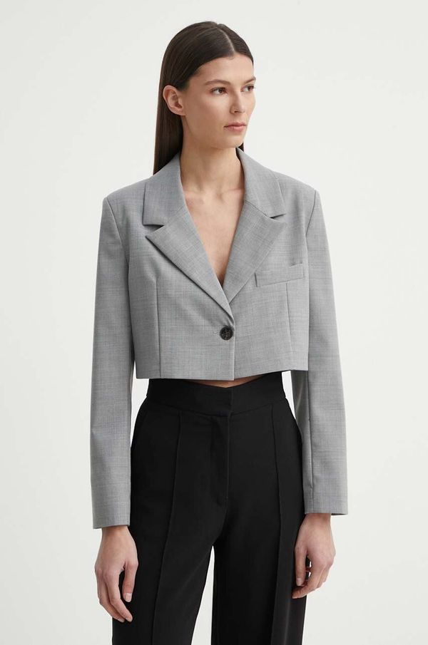 Alohas Sako s primjesom vune Alohas boja: siva, jednoredno zakopčavanje, bez uzorka