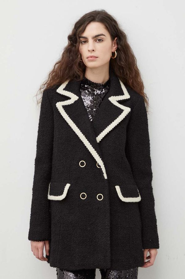 BA&SH Sako s primjesom vune BA&SH boja: crna, dvoredno zakopčavanje, s uzorkom