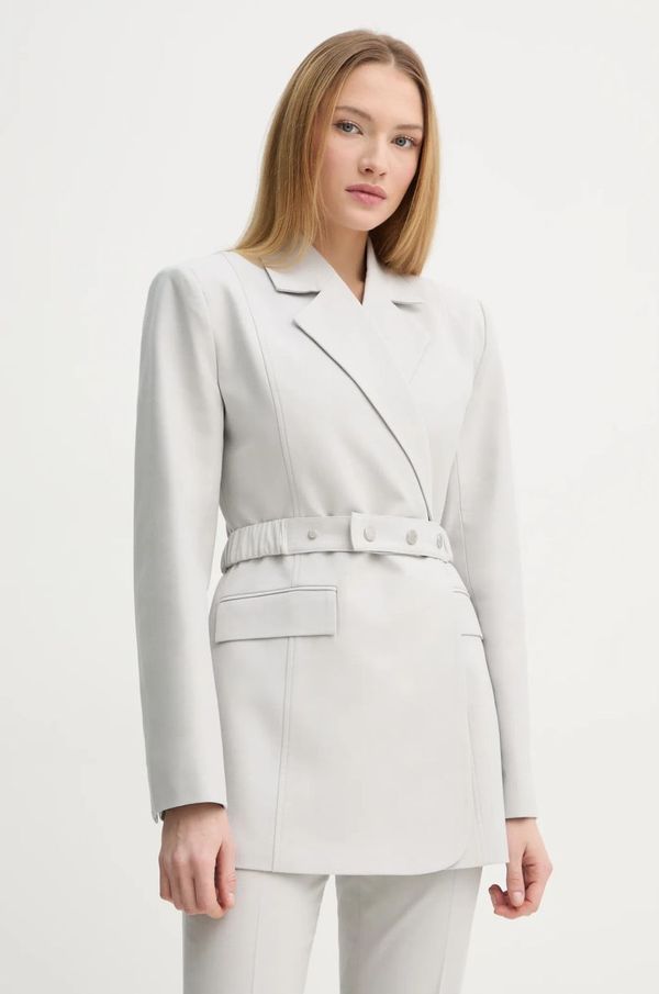 Gestuz Sako s primjesom vune Gestuz boja: siva, dvoredno zakopčavanje, bez uzorka, 10909752