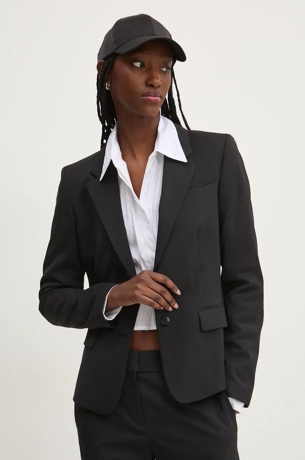 Hugo Sako s primjesom vune HUGO boja: crna, jednoredno zakopčavanje, bez uzorka, 50516131