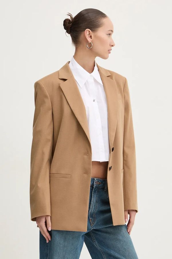 Hugo Sako s primjesom vune HUGO boja: smeđa, jednoredno zakopčavanje, bez uzorka, 50525868