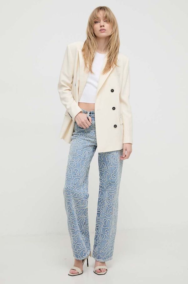 IRO Sako s primjesom vune IRO boja: bež, dvoredno zakopčavanje, bez uzorka