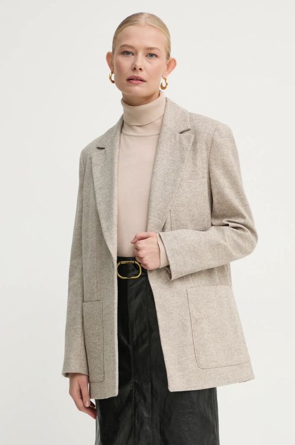 Max&Co. Sako s primjesom vune MAX&Co. boja: bež, jednoredno zakopčavanje, bez uzorka, 2426046034200