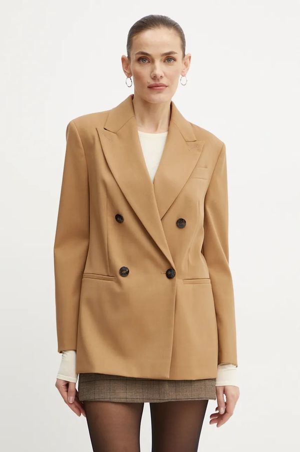 Max&Co. Sako s primjesom vune MAX&Co. boja: smeđa, dvoredno zakopčavanje, bez uzorka, 2426046043200