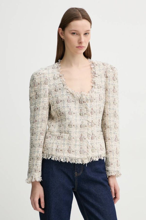 MUNTHE Sako s primjesom vune MUNTHE SABU boja: bež, jednoredno zakopčavanje, s uzorkom, 244151424403