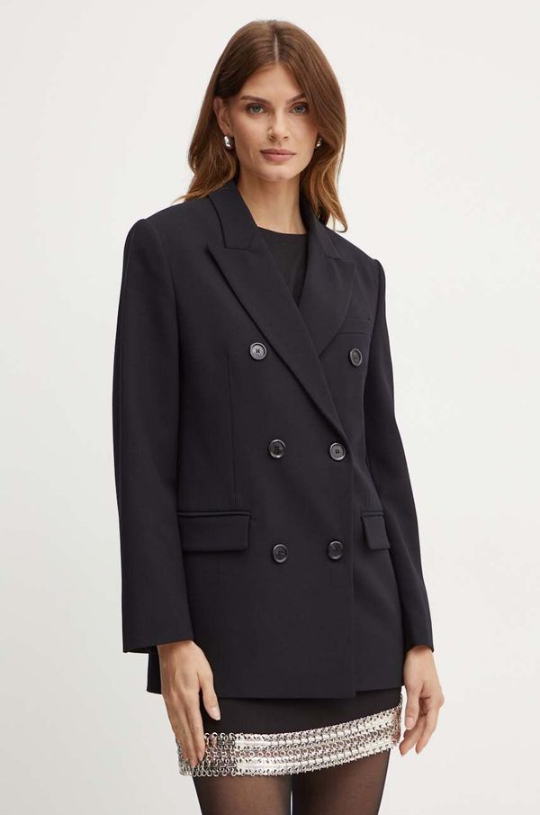 Pinko Sako s primjesom vune Pinko boja: crna, dvoredno zakopčavanje, bez uzorka, 103695 A1XX