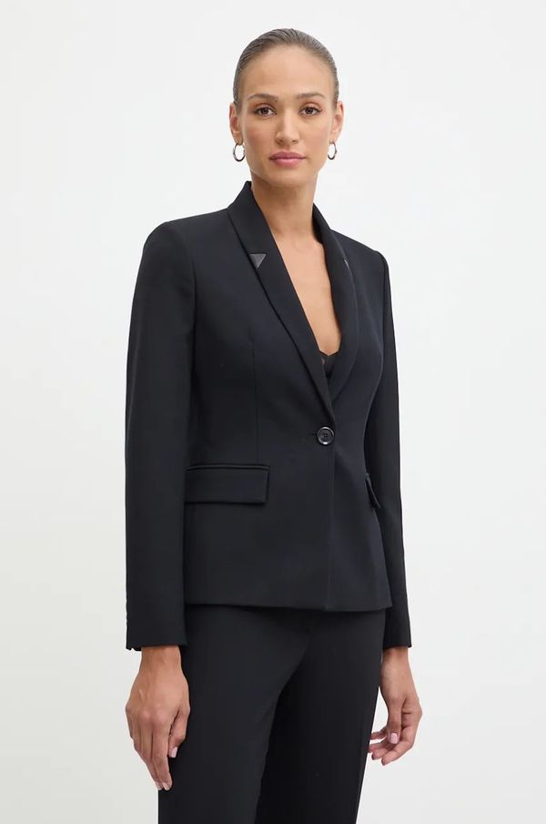 Pinko Sako s primjesom vune Pinko boja: crna, jednoredno zakopčavanje, bez uzorka, 103694 A1XX