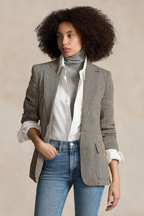 Ralph Lauren Sako s primjesom vune Polo Ralph Lauren boja: bež, jednoredno zakopčavanje, melanž, 211891070