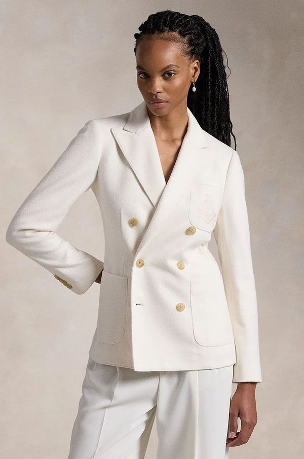 Polo Ralph Lauren Sako s primjesom vune Polo Ralph Lauren boja: bijela, dvoredno zakopčavanje, bez uzorka, 211947976