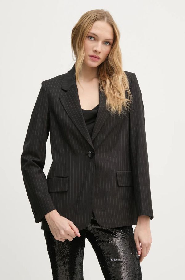 Sisley Sako s primjesom vune Sisley boja: crna, jednoredno zakopčavanje, s uzorkom, 2C3DLW02J