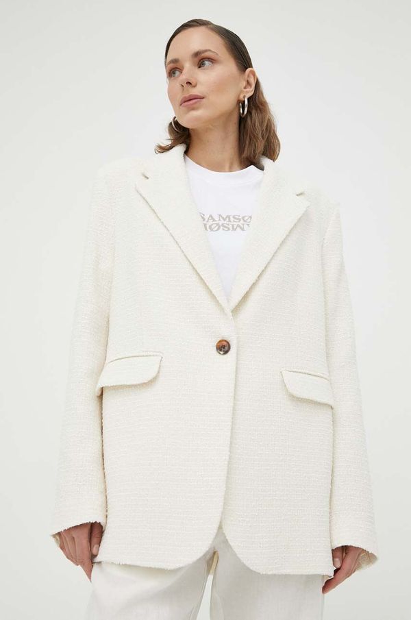 Samsoe Samsoe Sako Samsoe Samsoe boja: bež, jednoredno zakopčavanje, bez uzorka