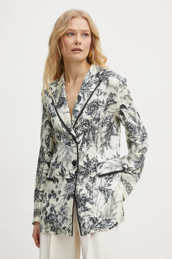 Simona Corsellini Sako Simona Corsellini boja: bež, jednoredno zakopčavanje, s uzorkom, P25CPGI003