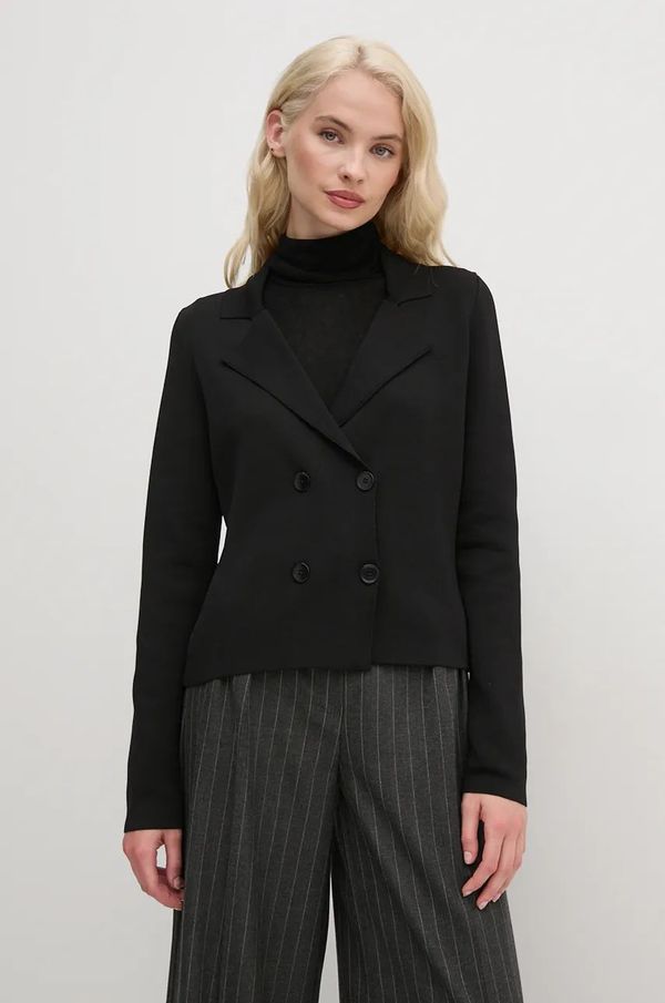 Sisley Sako Sisley boja: crna, dvoredno zakopčavanje, bez uzorka, 112AM601Y