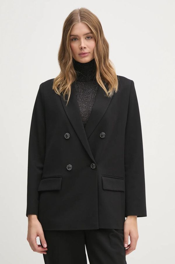 Sisley Sako Sisley boja: crna, dvoredno zakopčavanje, bez uzorka, 2ZCWLW02G