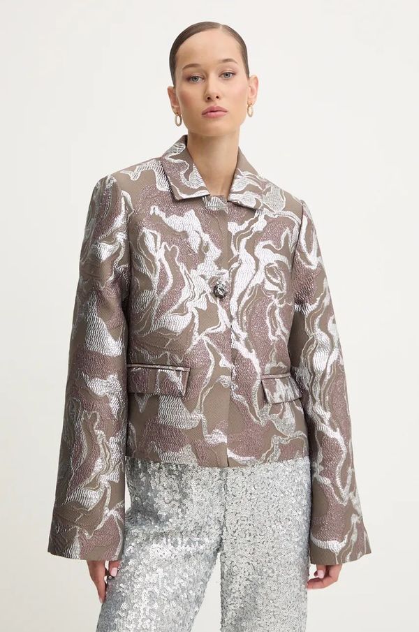 Stine Goya Sako Stine Goya za žene, boja: smeđa, jednoredno zakopčavanje, s uzorkom, J012-2269