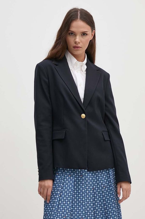 Tommy Hilfiger Sako Tommy Hilfiger boja: tamno plava, jednoredno zakopčavanje, bez uzorka, WW0WW42246
