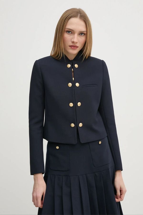 Tommy Hilfiger Sako Tommy Hilfiger boja: tamno plava, jednoredno zakopčavanje, bez uzorka, WW0WW44607