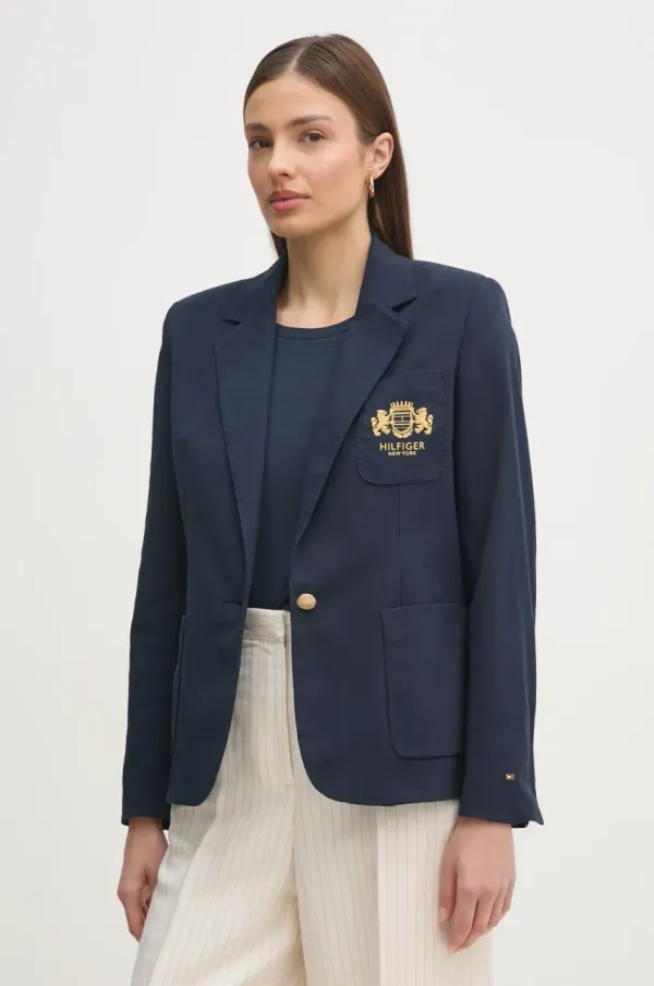 Tommy Hilfiger Sako Tommy Hilfiger boja: tamno plava, jednoredno zakopčavanje, WW0WW44744