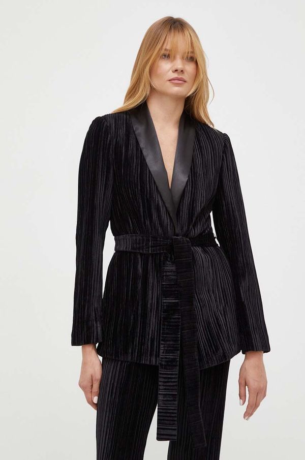 Twinset Sako Twinset boja: crna, bez zakopčavanja, bez uzorka