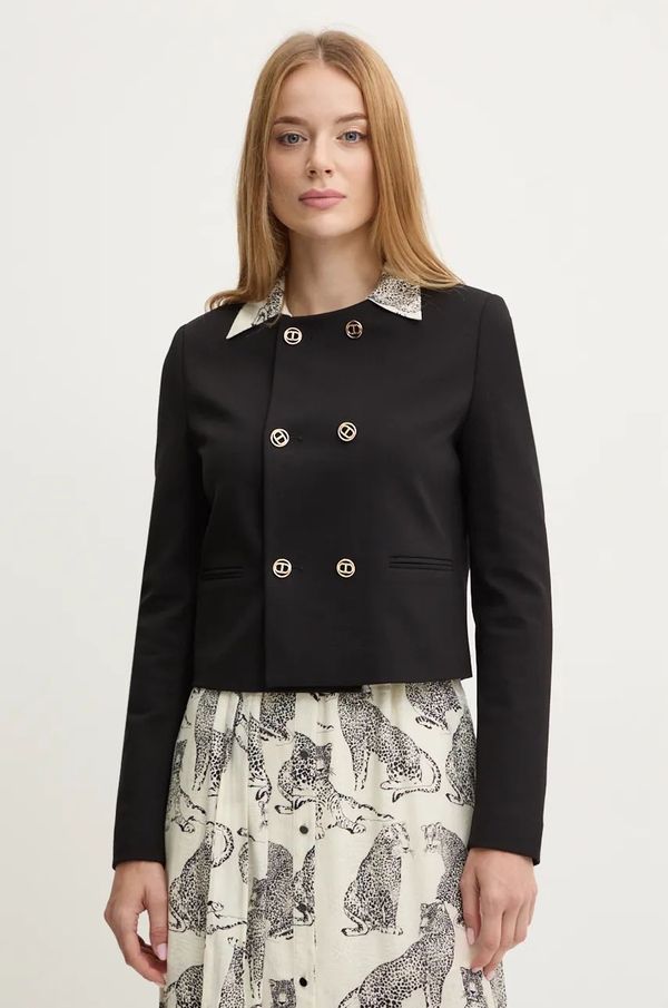 Twinset Sako Twinset boja: crna, dvoredno zakopčavanje, bez uzorka, 242TP2246